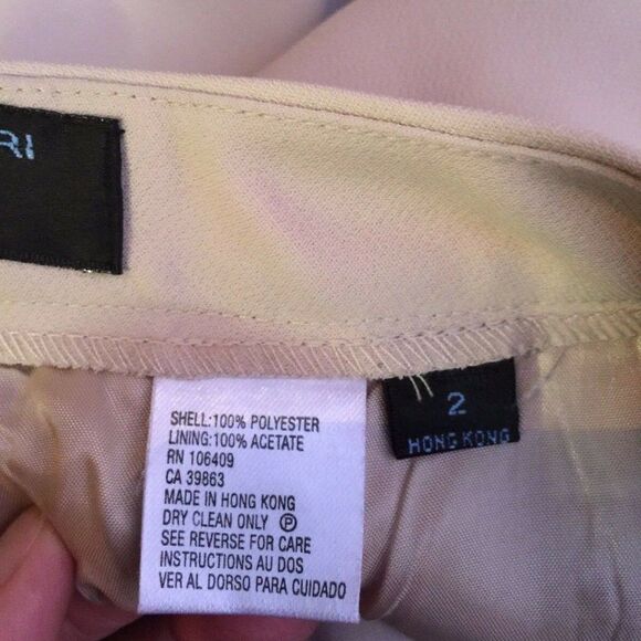 NWT TAHARI Womens Light Tan Creme Beige Lined Straight Leg Career Pants Sz 2 - Picture 5 of 8